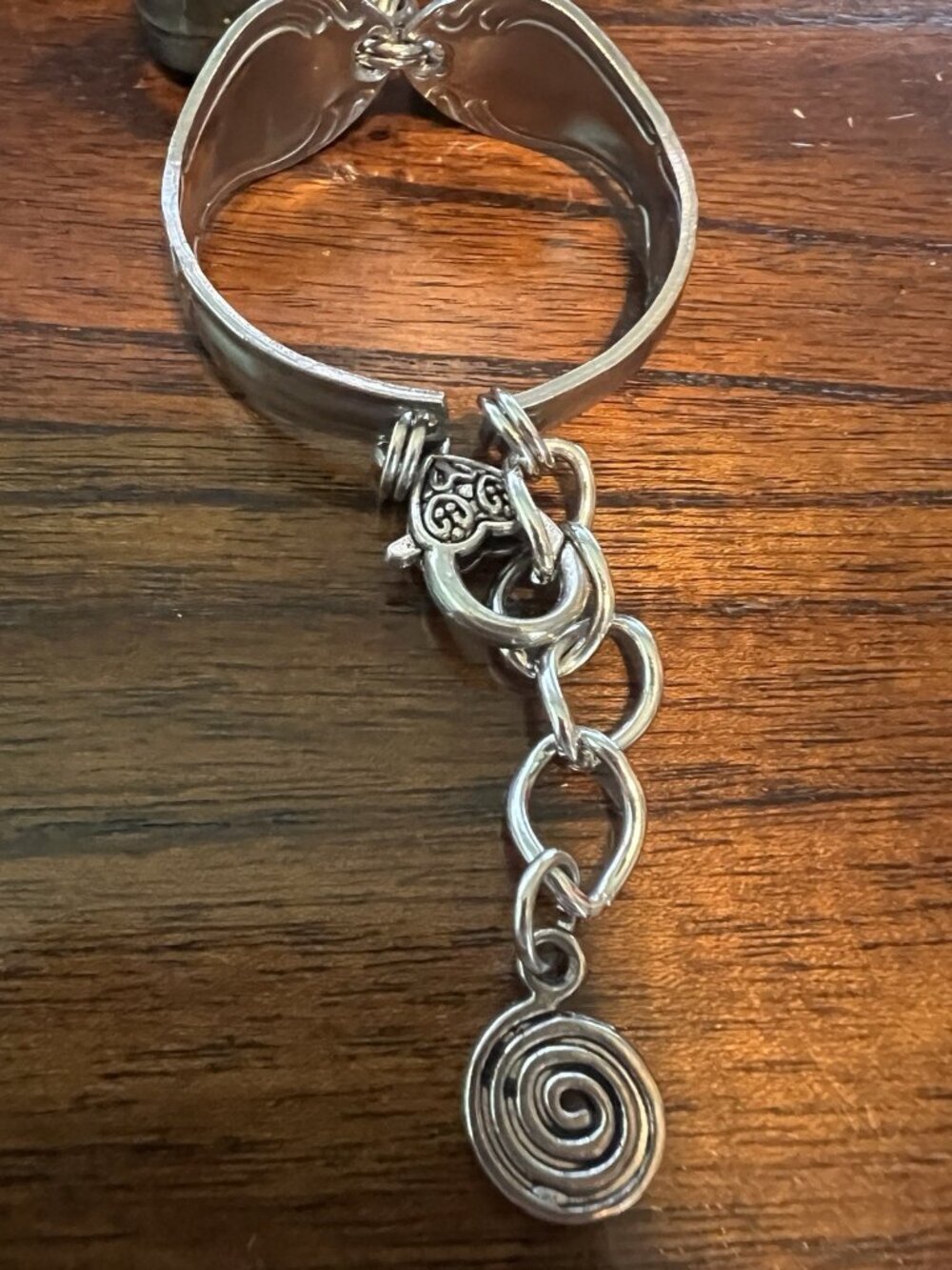 Repurposed Stainless Steel Spoon Bracelet B Original Charm - Picture 3 of 3